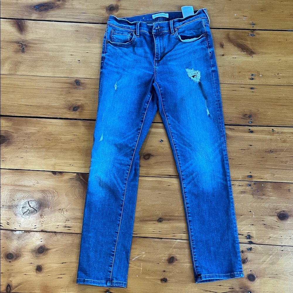 Banana Republic Women's Distressed Blue Straight Jeans